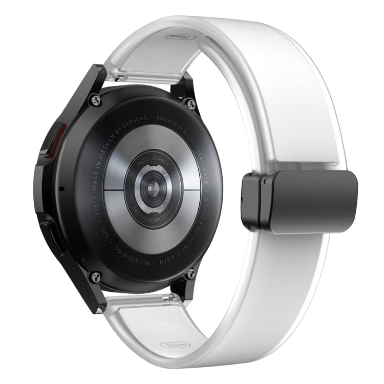 For Samsung Galaxy Watch6 / 5 / 4 Translucent Magnetic Black Buckle Silicone Watch Band(White) - free shipping - PMc TechLife - Order now!
