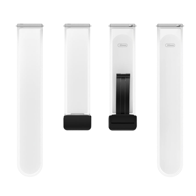 For Samsung Galaxy Watch6 / 5 / 4 Translucent Magnetic Black Buckle Silicone Watch Band(White) - free shipping - PMc TechLife - Order now!