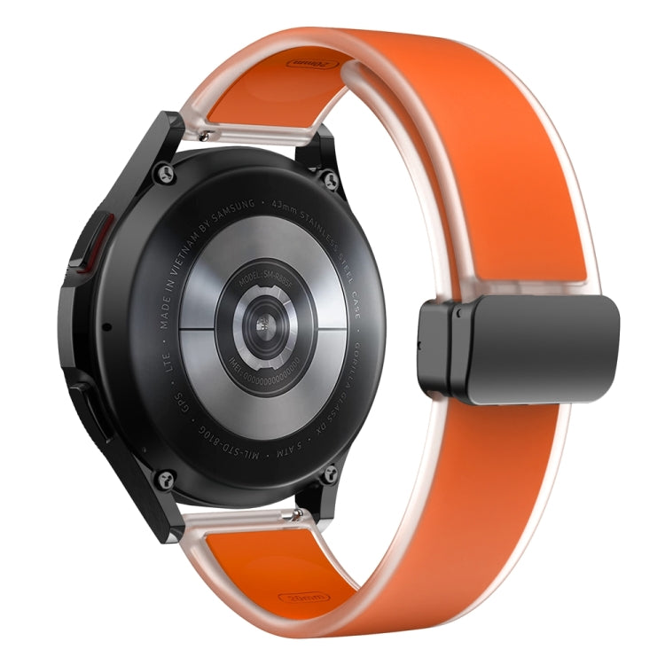For Samsung Galaxy Watch6 / 5 / 4 Translucent Magnetic Black Buckle Silicone Watch Band(Orange) - free shipping - PMc TechLife - Order now!