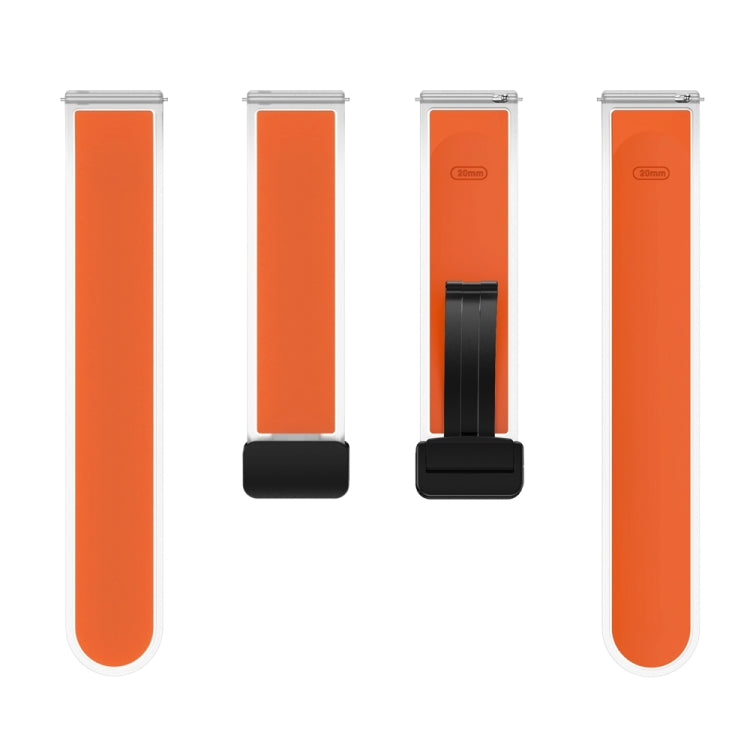 For Samsung Galaxy Watch6 / 5 / 4 Translucent Magnetic Black Buckle Silicone Watch Band(Orange) - free shipping - PMc TechLife - Order now!