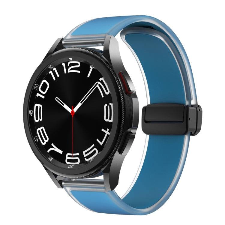 For Samsung Galaxy Watch6 / 5 / 4 Translucent Magnetic Black Buckle Silicone Watch Band(Blue) - free shipping - PMc TechLife - Order now!