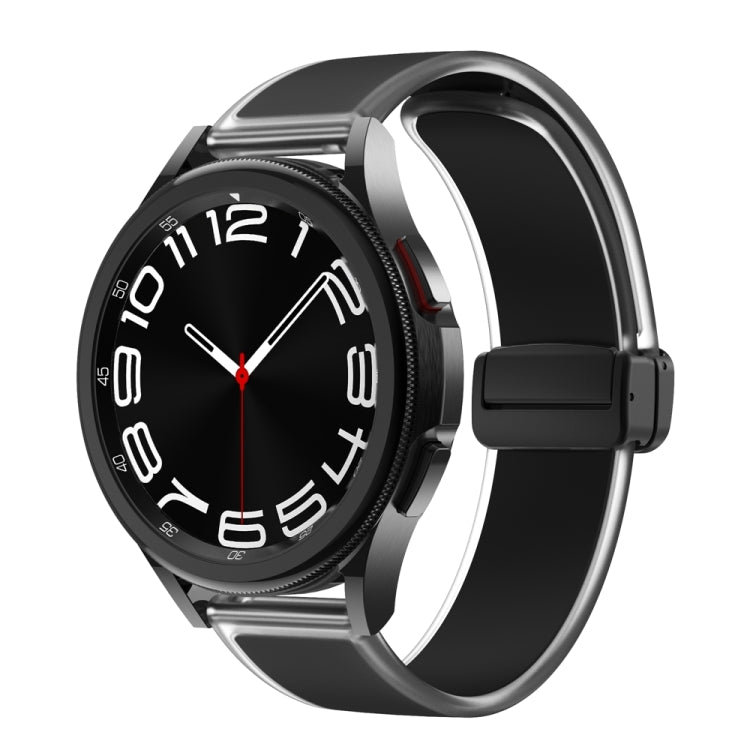 For Samsung Galaxy Watch6 / 5 / 4 Translucent Magnetic Black Buckle Silicone Watch Band(Black) - free shipping - PMc TechLife - Order now!