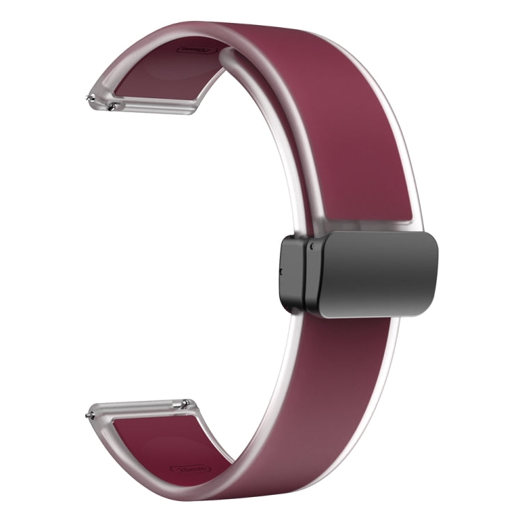 For Samsung Galaxy Watch6 / 5 / 4 Translucent Magnetic Black Buckle Silicone Watch Band(Wine Red) - free shipping - PMc TechLife - Order now!