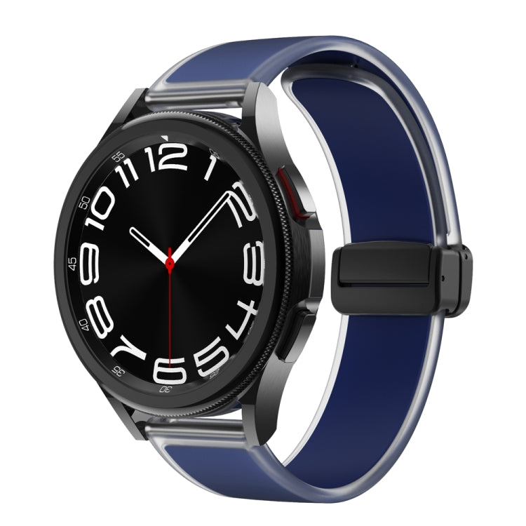 For Samsung Galaxy Watch6 / 5 / 4 Translucent Magnetic Black Buckle Silicone Watch Band(Dark Blue) - free shipping - PMc TechLife - Order now!
