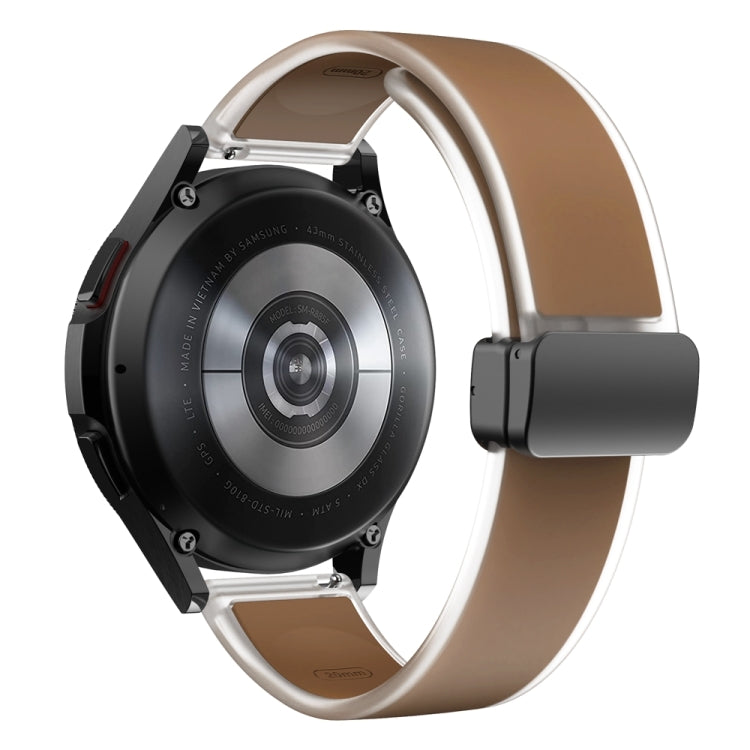 For Samsung Galaxy Watch6 / 5 / 4 Translucent Magnetic Black Buckle Silicone Watch Band(Dark Brown) - free shipping - PMc TechLife - Order now!