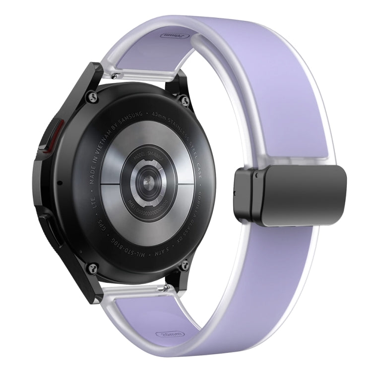 For Samsung Galaxy Watch6 / 5 / 4 Translucent Magnetic Black Buckle Silicone Watch Band(Purple) - free shipping - PMc TechLife - Order now!