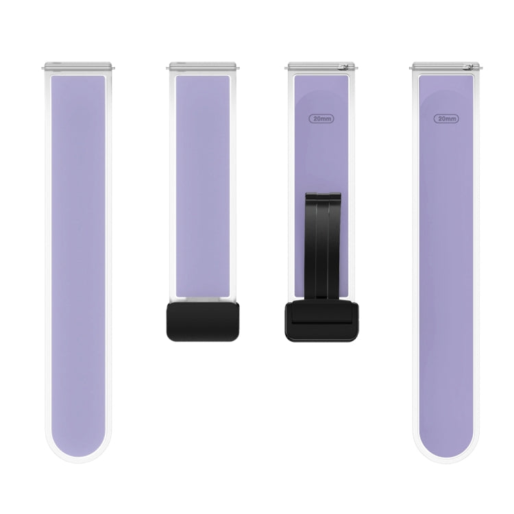 For Samsung Galaxy Watch6 / 5 / 4 Translucent Magnetic Black Buckle Silicone Watch Band(Purple) - free shipping - PMc TechLife - Order now!