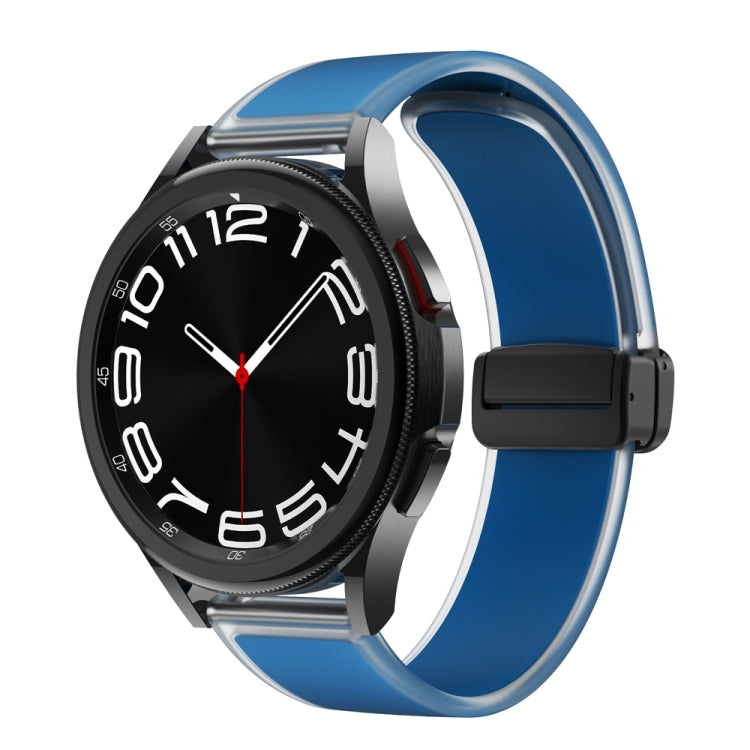 For Samsung Galaxy Watch6 / 5 / 4 Translucent Magnetic Black Buckle Silicone Watch Band(Rock Blue) - free shipping - PMc TechLife - Order now!