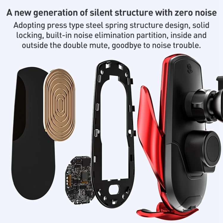 M1 Electric Opening/Closing Wireless Fast Charging Air Outlet Car Holder(Black) - Wireless Charger Holders by PMC TechLife | Online Shopping South Africa | PMC TechLife | Buy Now Pay Later Mobicred