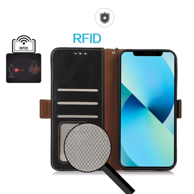For Xiaomi Redmi K70E/Poco X6 Pro Magnetic Crazy Horse Texture Genuine Leather RFID Phone Case(Black) - K70E Cases by PMC TechLife | Online Shopping South Africa | PMC TechLife | Buy Now Pay Later Mobicred