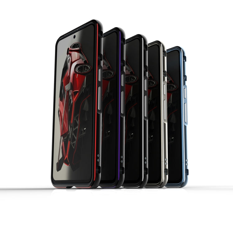 For Google Pixel 8 Pro Aurora Series Metal Frame Phone Case(Black Purple) - Google Cases by PMC TechLife | Online Shopping South Africa | PMC TechLife | Buy Now Pay Later Mobicred