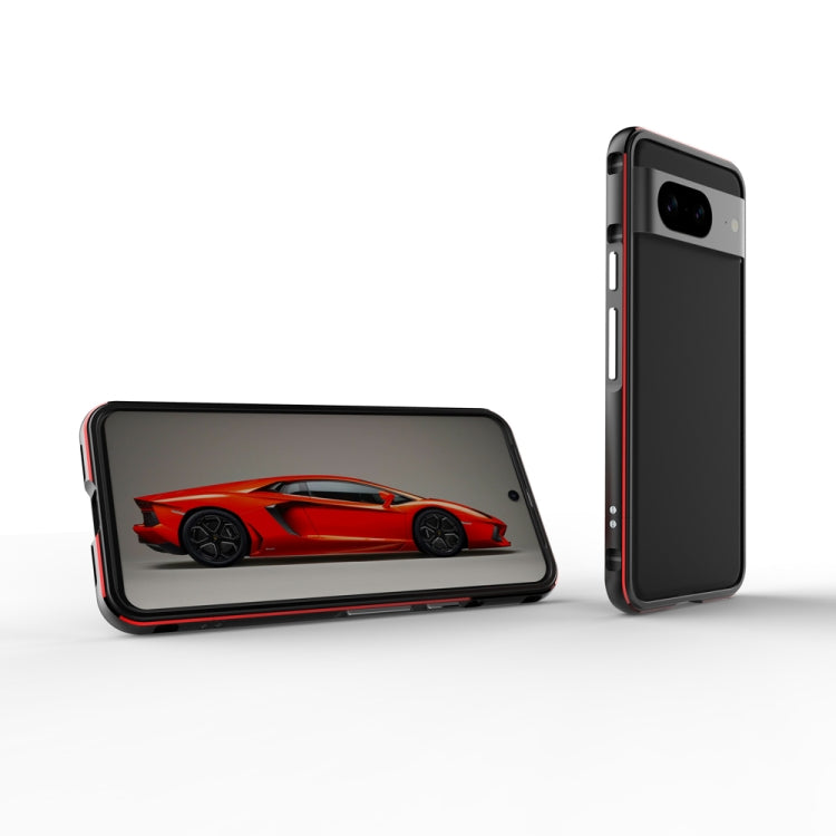 For Google Pixel 8 Aurora Series Metal Frame Phone Case(Black Red) - Google Cases by PMC TechLife | Online Shopping South Africa | PMC TechLife | Buy Now Pay Later Mobicred