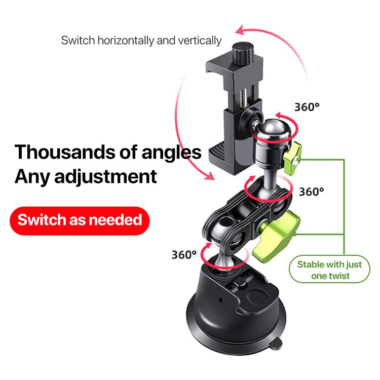 Single Suction Cup Pea Clamp Arm Holder 23cm with Knob Phone Clamp - Car Holders by PMC TechLife | Online Shopping South Africa | PMC TechLife | Buy Now Pay Later Mobicred