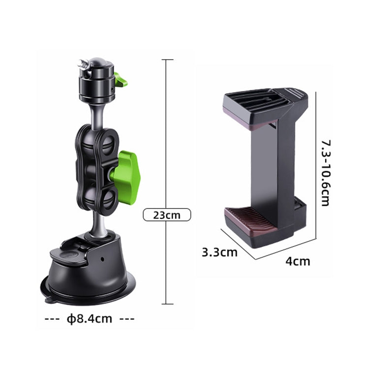 Single Suction Cup Pea Clamp Arm Holder 23cm with Elastic Phone Clamp - Car Holders by PMC TechLife | Online Shopping South Africa | PMC TechLife | Buy Now Pay Later Mobicred