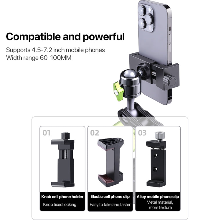 Single Suction Cup Pea Clamp Arm Holder 23cm with Elastic Phone Clamp - Car Holders by PMC TechLife | Online Shopping South Africa | PMC TechLife | Buy Now Pay Later Mobicred