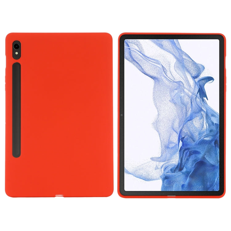 For Samsung Galaxy Tab S9 FE Pure Color Liquid Silicone Shockproof Tablet Case(Red) - free shipping - PMC Jewellery - Order now!