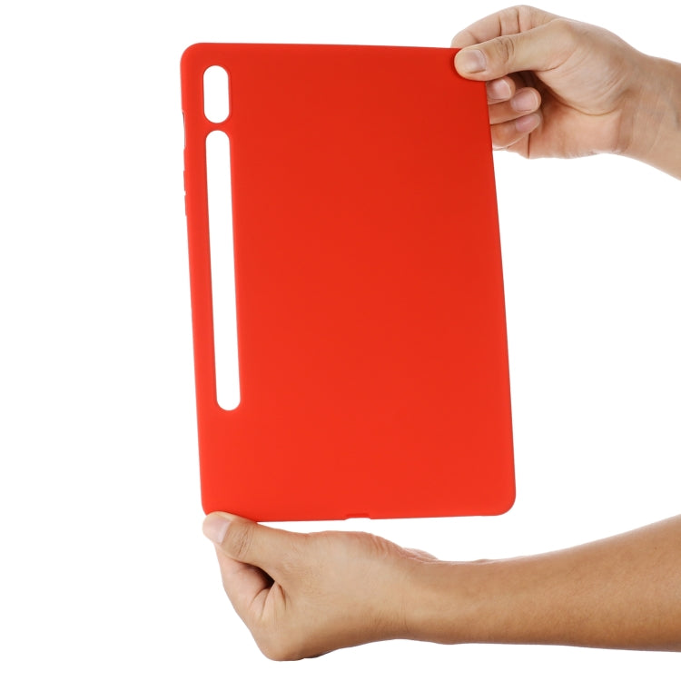 For Samsung Galaxy Tab S9 FE Pure Color Liquid Silicone Shockproof Tablet Case(Red) - free shipping - PMC Jewellery - Order now!