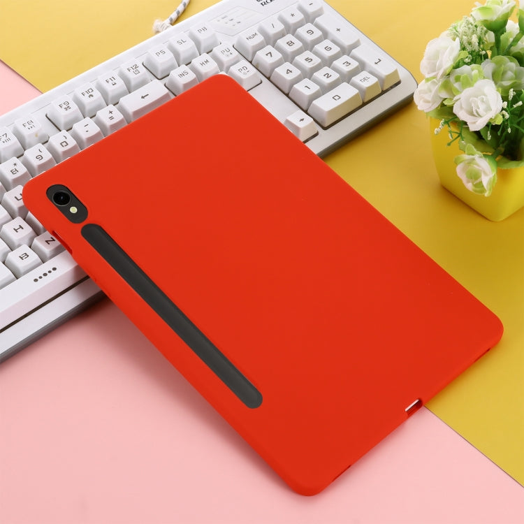 For Samsung Galaxy Tab S9 FE Pure Color Liquid Silicone Shockproof Tablet Case(Red) - free shipping - PMC Jewellery - Order now!