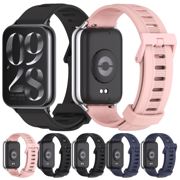 For Xiaomi Smart Band 9 Pro / 8 Pro Mijobs Flat Hole Breathable Silicone Watch Band(Pink+Silver) - free shipping - PMc TechLife - Order now!
