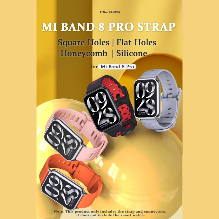 For Xiaomi Mi Band 8 Pro Mijobs Flat Hole Breathable Silicone Watch Band(Black) - Watch Bands by MIJOBS | Online Shopping South Africa | PMC TechLife | Buy Now Pay Later Mobicred