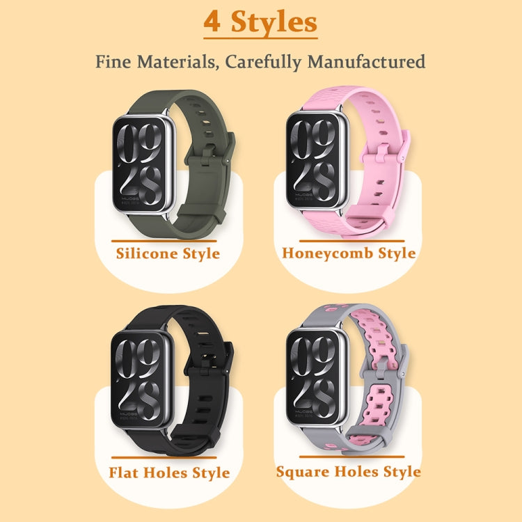 For Xiaomi Smart Band 9 Pro / 8 Pro Mijobs Flat Hole Breathable Silicone Watch Band(Pink+Silver) - free shipping - PMc TechLife - Order now!