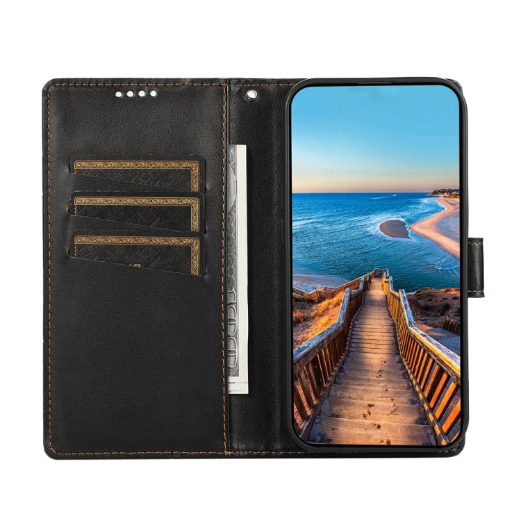 For Google Pixel 9 PU Genuine Leather Texture Embossed Line Phone Case(Black) - Google Cases by PMC TechLife | Online Shopping South Africa | PMC TechLife | Buy Now Pay Later Mobicred