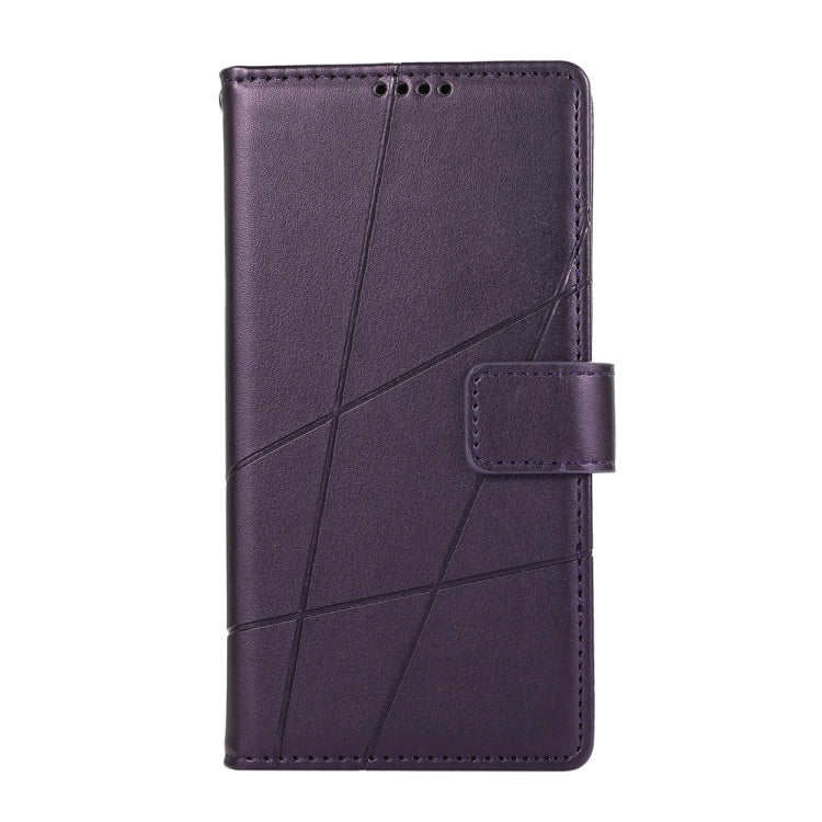 For Google Pixel 9 Pro PU Genuine Leather Texture Embossed Line Phone Case(Purple) - Google Cases by PMC TechLife | Online Shopping South Africa | PMC TechLife | Buy Now Pay Later Mobicred