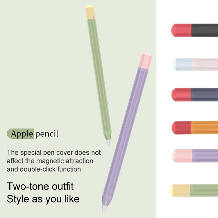 For Apple Pencil 1 Stylus Touch Pen Split Contrast Color Silicone Protective Case(Retro Orange Red) - free shipping - PMc TechLife - Order now!
