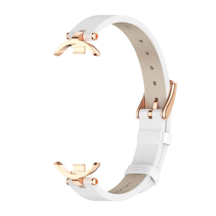 For Xiaomi Smart Band 10 / 9 / 8 Mijobs First Layer Cowhide Watch Band(White Rose Gold) - free shipping - PMC TechLife - Order now!