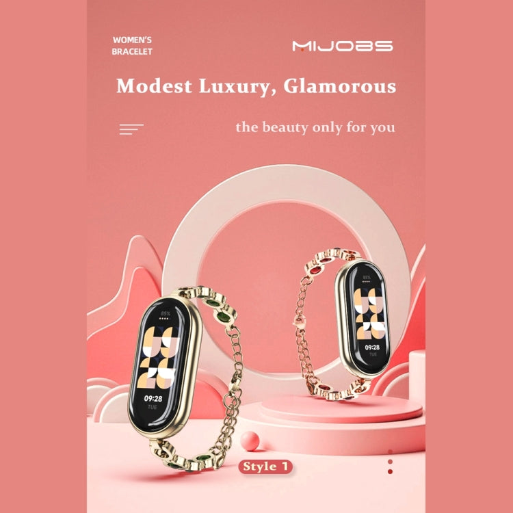 For Xiaomi Mi Band 8 Mijobs Ruyi Beauty Bracelet Watch Band(Rose Gold Red) - Watch Bands by MIJOBS | Online Shopping South Africa | PMC TechLife