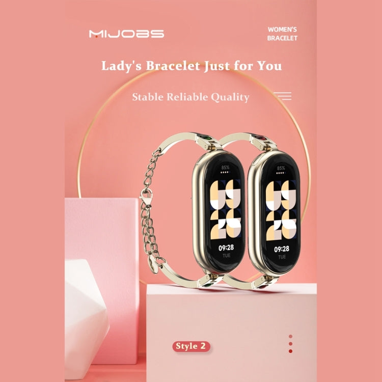 For Xiaomi Smart Band 10 / 9 / 8 Mijobs Ruyi Beauty Bracelet Watch Band(Rose Gold Green) - free shipping - PMC TechLife - Order now!