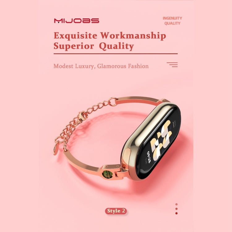 For Xiaomi Smart Band 10 / 9 / 8 Mijobs Ruyi Beauty Bracelet Watch Band(Rose Gold Green) - free shipping - PMC TechLife - Order now!