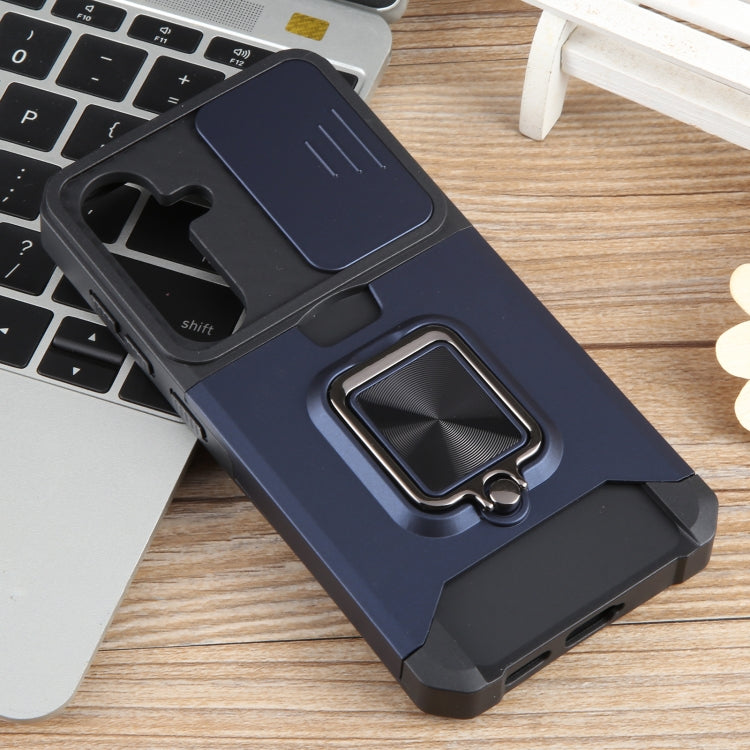 For Samsung Galaxy S24 5G Camera Shield Card Slot PC+TPU Phone Case(Blue) - free shipping - PMC TechLife - Order now!