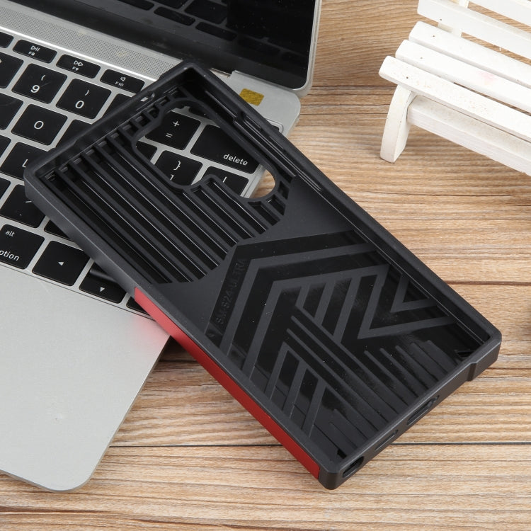 For Samsung Galaxy S24 Ultra 5G Camera Shield Card Slot PC+TPU Phone Case(Red) - Galaxy S24 Ultra 5G Cases by PMC TechLife | Online Shopping South Africa | PMC TechLife