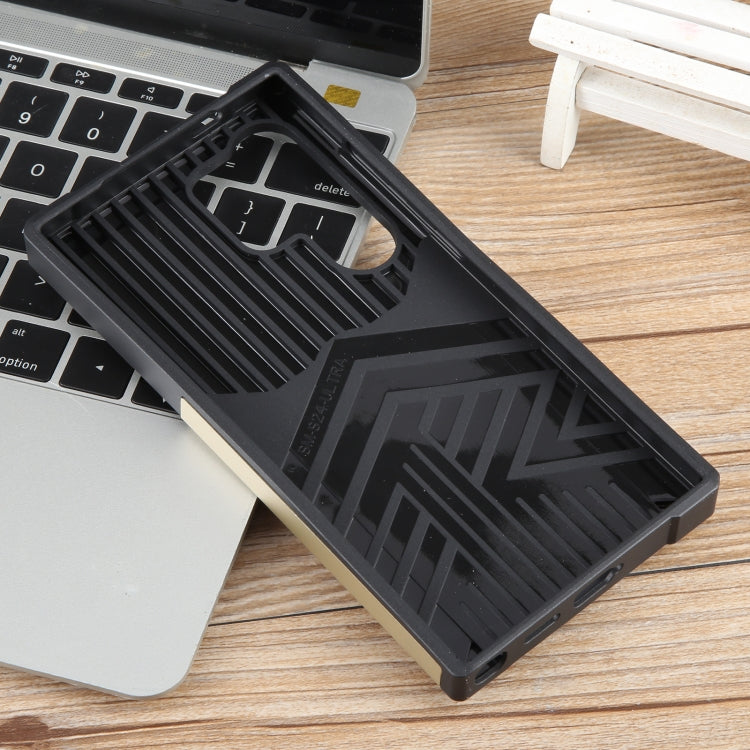 For Samsung Galaxy S24 Ultra 5G Camera Shield Card Slot PC+TPU Phone Case(Gold) - Galaxy S24 Ultra 5G Cases by PMC TechLife | Online Shopping South Africa | PMC TechLife