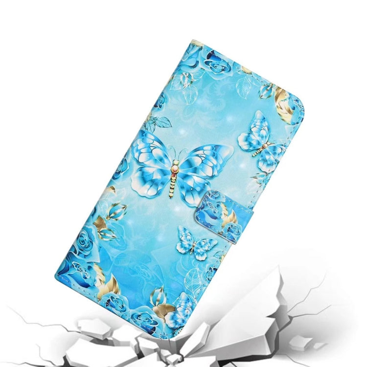 For OPPO A58 Oil Embossed 3D Drawing Leather Phone Case(Blue Butterflies) - OPPO Cases by PMC TechLife | Online Shopping South Africa | PMC TechLife