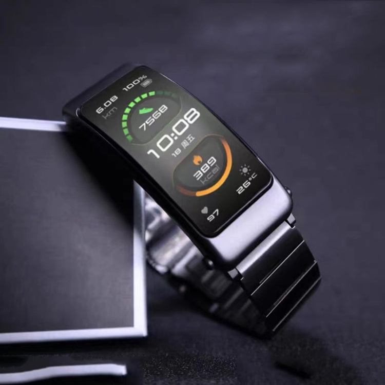 For Huawei Band 7 / B3 / Watch Fit Mini One Bead Butterfly Buckle Stainless Steel Watch Band(Silver) - free shipping - PMC TechLife - Order now!