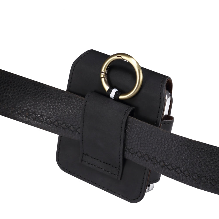 Skin Feel Leather Texture Waist Hanging Phone Case(Black) - Universal Leather Case by PMC TechLife | Online Shopping South Africa | PMC TechLife | Buy Now Pay Later Mobicred