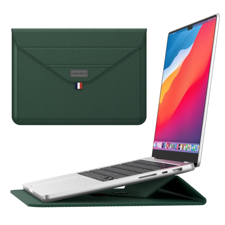 For 13/14 inch Envelope Holder Laptop Sleeve Bag(Dark Green) - 14.1 inch by PMC TechLife | Online Shopping South Africa | PMC TechLife | Buy Now Pay Later Mobicred