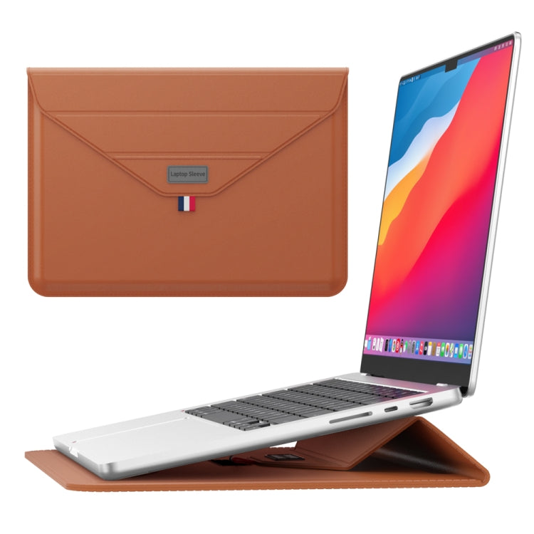 For 13/14 inch Envelope Holder Laptop Sleeve Bag(Brown) - 14.1 inch by PMC TechLife | Online Shopping South Africa | PMC TechLife | Buy Now Pay Later Mobicred