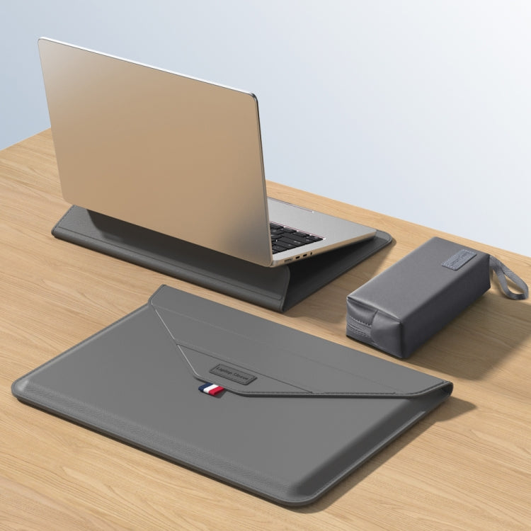 For 15.4/15.6/16.1 inch Envelope Holder Laptop Sleeve Bag with Accessories Bag(Grey) - Other by PMC Jewellery | Online Shopping South Africa | PMC Jewellery | Buy Now Pay Later Mobicred