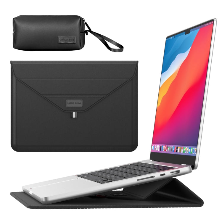 For 15.4/15.6/16.1 inch Envelope Holder Laptop Sleeve Bag with Accessories Bag(Black) - Other by PMC Jewellery | Online Shopping South Africa | PMC Jewellery | Buy Now Pay Later Mobicred