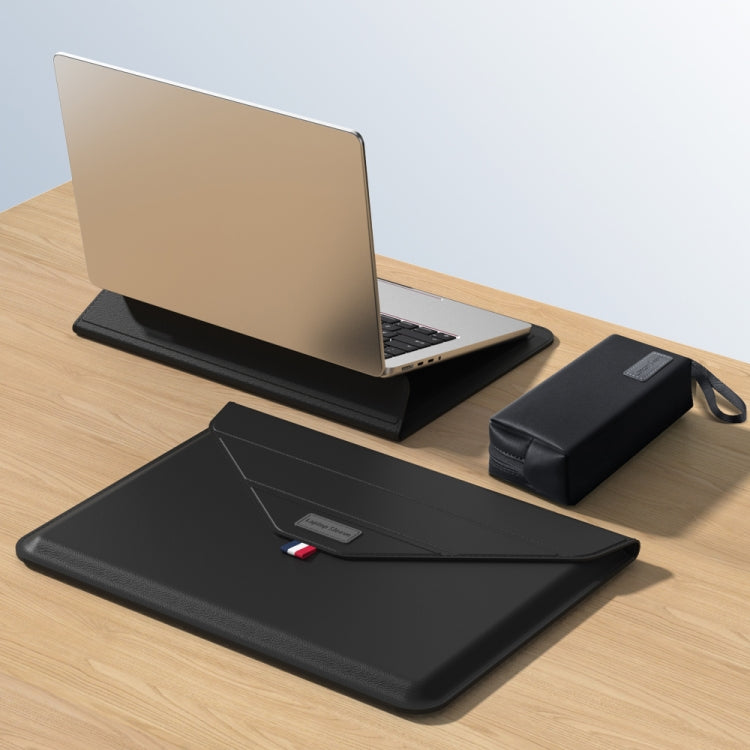 For 15.4/15.6/16.1 inch Envelope Holder Laptop Sleeve Bag with Accessories Bag(Black) - Other by PMC Jewellery | Online Shopping South Africa | PMC Jewellery | Buy Now Pay Later Mobicred