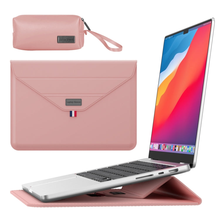 For 15.4/15.6/16.1 inch Envelope Holder Laptop Sleeve Bag with Accessories Bag(Pink) - Other by PMC Jewellery | Online Shopping South Africa | PMC Jewellery | Buy Now Pay Later Mobicred