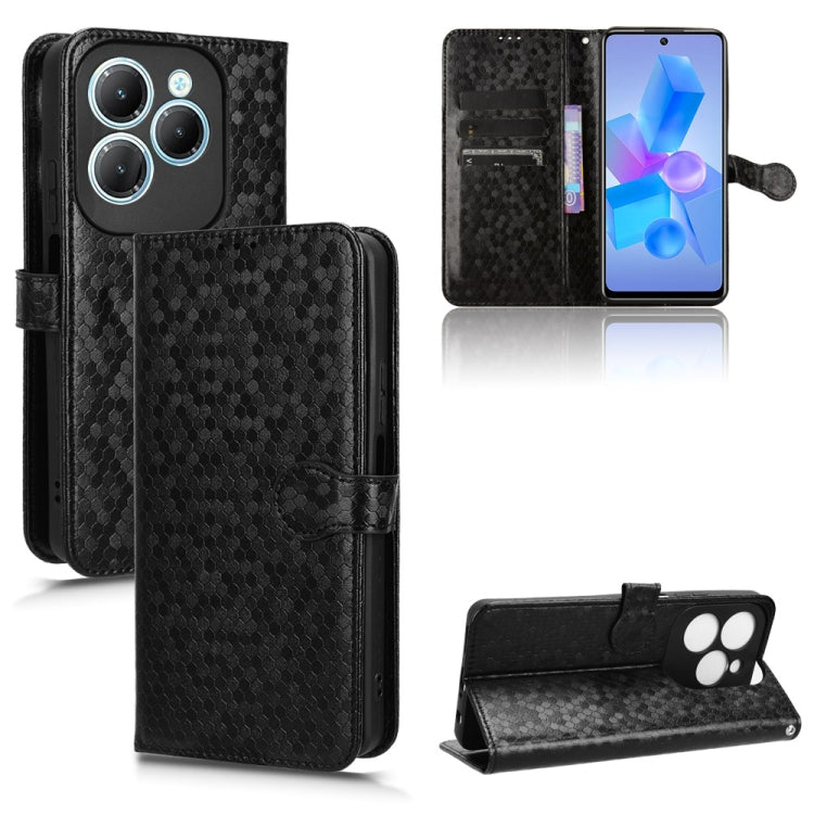 For Infinix Hot 40 / Hot 40 Pro 4G 2024 Honeycomb Dot Texture Leather Phone Case(Black) - Infinix Cases by PMC Jewellery | Online Shopping South Africa | PMC Jewellery | Buy Now Pay Later Mobicred