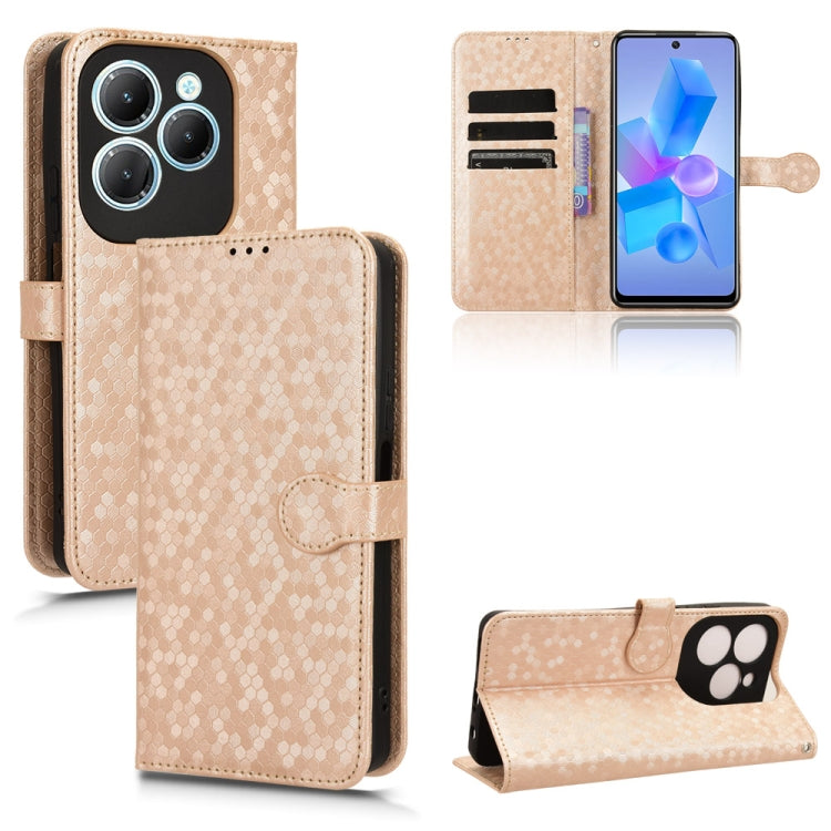 For Infinix Hot 40 / Hot 40 Pro 4G 2024 Honeycomb Dot Texture Leather Phone Case(Gold) - Infinix Cases by PMC Jewellery | Online Shopping South Africa | PMC Jewellery | Buy Now Pay Later Mobicred