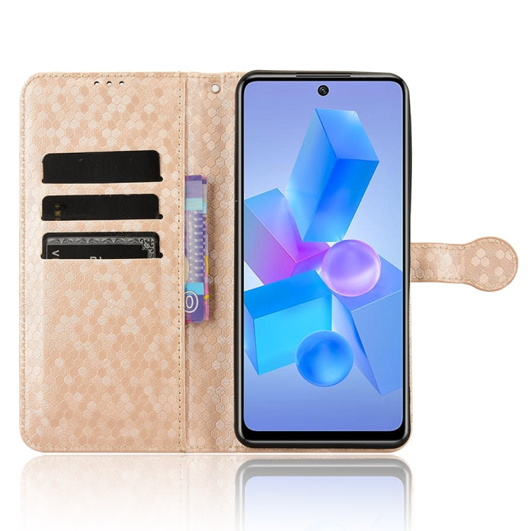 For Infinix Hot 40 / Hot 40 Pro 4G 2024 Honeycomb Dot Texture Leather Phone Case(Gold) - Infinix Cases by PMC Jewellery | Online Shopping South Africa | PMC Jewellery | Buy Now Pay Later Mobicred