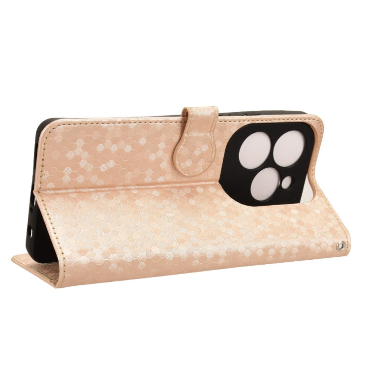 For Infinix Hot 40 / Hot 40 Pro 4G 2024 Honeycomb Dot Texture Leather Phone Case(Gold) - Infinix Cases by PMC Jewellery | Online Shopping South Africa | PMC Jewellery | Buy Now Pay Later Mobicred