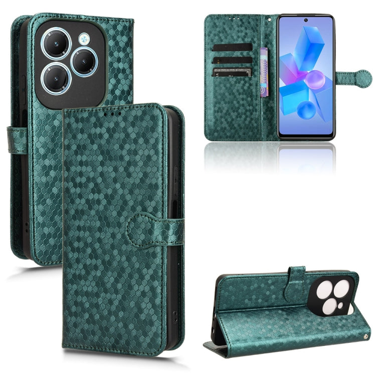 For Infinix Hot 40 / Hot 40 Pro 4G 2024 Honeycomb Dot Texture Leather Phone Case(Green) - free shipping - PMC Jewellery - Order now!