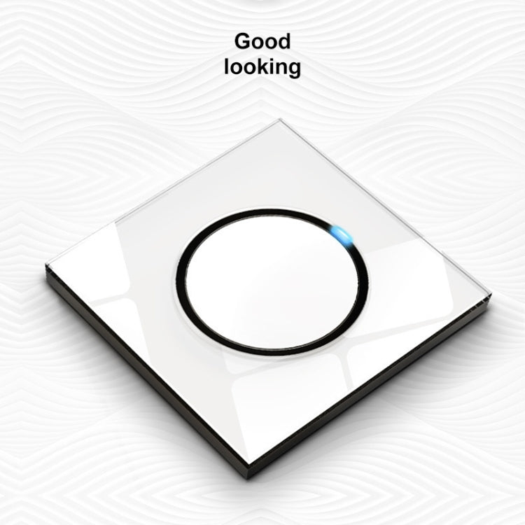 86mm Round LED Tempered Glass Switch Panel, White Round Glass, Style:Telephone Socket -  by PMC TechLife | Online Shopping South Africa | PMC TechLife | Buy Now Pay Later Mobicred